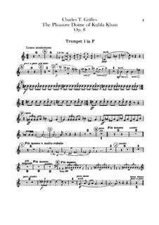 The Pleasure Dome of Kubla Khan, Op.8: Trumpets parts by Charles Tomlinson Griffes