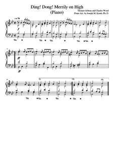 Ding Dong! Merrily on High: For piano by folklore