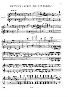 Overture: Arrangement for two pianos - piano I part by Wolfgang Amadeus Mozart