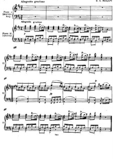 Concerto for Piano and Orchestra No.28 in D Major, K.382: Arrangement for two pianos four hands by Wolfgang Amadeus Mozart