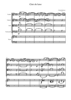 No.3 Clair de lune: For quintet (D Major) by Claude Debussy