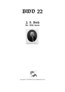 Jesus nahm zu sich die Zwölfe, BWV 22: Choral, for clarinet quintet by Johann Sebastian Bach