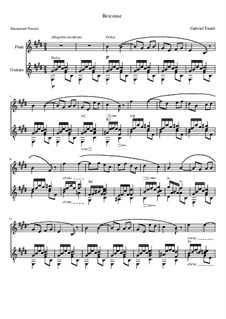 Berceuse (Lullaby) for Violin and Piano, Op.16: Version for flute and guitar by Gabriel Fauré