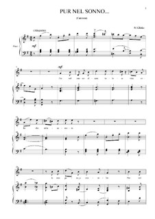 Pur nel sonno: For voice and piano by Mikhail Glinka