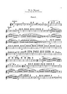 Overture: Flutes I-II parts by Wolfgang Amadeus Mozart