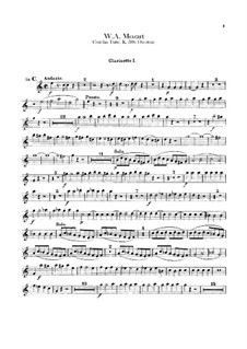 Overture: Clarinets I-II parts by Wolfgang Amadeus Mozart
