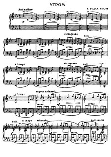 Au matin, Op.83: For piano by Benjamin Godard