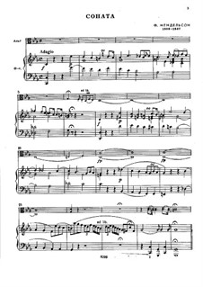 Sonata for Viola and Piano in C Minor: Score for two performers by Felix Mendelssohn-Bartholdy