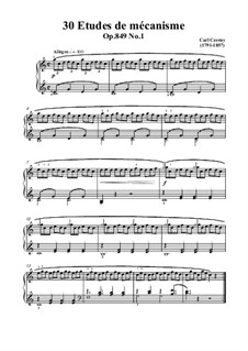Carl Czerny : 30 Nouvelles Études Techniques Op. 849 - Partition Pour Piano