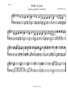 Ode to Joy, for Piano: Jazz / gospel version by Ludwig van Beethoven