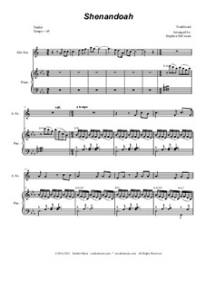 Shenandoah: For alto saxophone and piano by folklore
