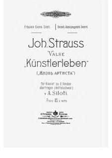 Artist's Life, Op.316: For piano by Johann Strauss (Sohn)