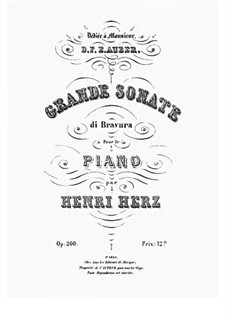 Grande sonate di Bravura, Op.200: For piano by Henri Herz