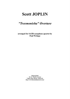 Treemonisha: No.1 Overture, arranged for SATB saxophone quartet by Scott Joplin