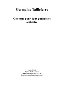 Concerto for two guitars and orchestra: Full score by Germaine Tailleferre
