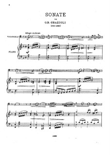 Sonata for Cello and Piano: Score by Giovanni Battista Grazioli