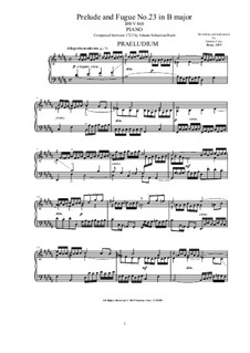 Prelude and Fugue No.23 in B Major, BWV 868: For piano by Johann Sebastian Bach