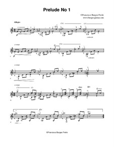 Prelude 1 for guitar: Music notation by Francisco Burgos