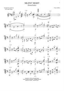 Guitar version: For a single performer by Franz Xaver Gruber