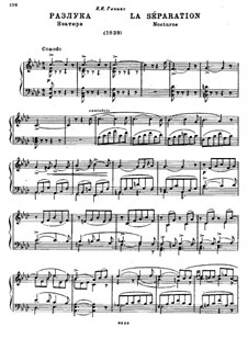 La Séparation: For piano by Mikhail Glinka