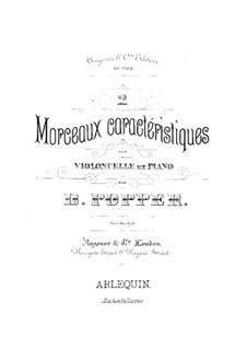 Scenes from a Masked Ball for Cello and Piano, Op.3: No.1 Harlequin – score by David Popper