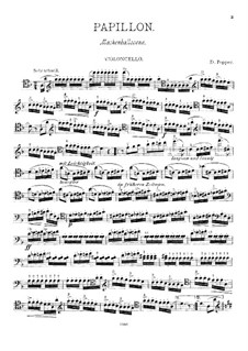 Scenes from a Masked Ball for Cello and Piano, Op.3: No.2 Papillon – solo part by David Popper