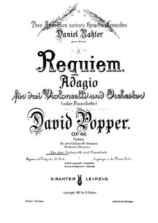 Requiem, for Three Cellos and Piano, Op.66: Full score by David Popper