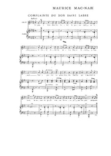 Book I: No.10 Complainte du bon saini Labre by Maurice Mac-Nab