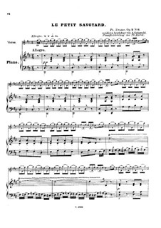 Six grandes études. Le petit savoyard, Op.2 No.6: Score by Francois Humbert Prume