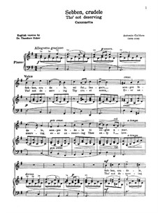 Sebben, crudele: For voice and piano by Antonio Caldara