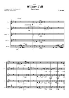 Overture: For Wind Quintet - Score by Gioacchino Rossini