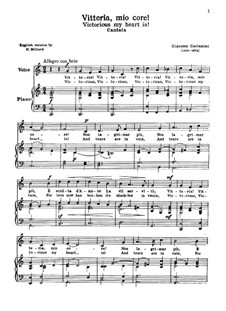 Vittoria, mio core: For voice and piano by Giacomo Carissimi