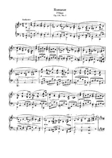 Six Pieces, Op.118: No.5 Romance by Johannes Brahms