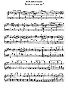 Waltz-Scherzo, TH 129 Op.7: For piano by Pyotr Tchaikovsky