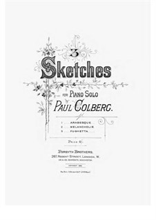 3 Sketches for Piano Solo: 3 Sketches for Piano Solo by Paul Colberg