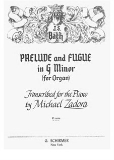 Prelude and Fugue No.5 in G Minor, BWV 535: For piano by Johann Sebastian Bach