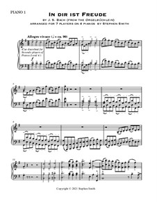 In dir ist Freude, BWV 615: For piano septet – parts by Johann Sebastian Bach