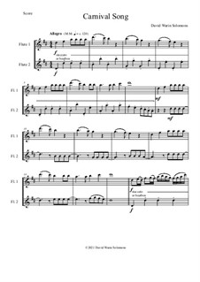 Carnival Song (We are going to the Carnival): For 2 flutes by David W Solomons