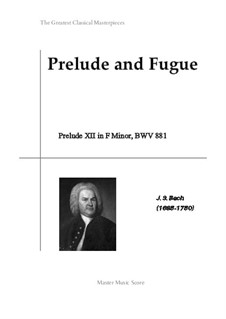 Prelude and Fugue No.12 in F Minor, BWV 881: Prelude by Johann Sebastian Bach