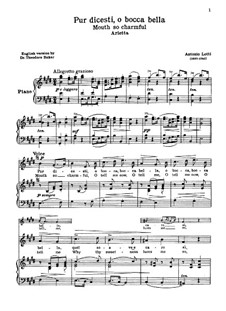 Pur dicesti, o bocca bella: For voice and piano by Antonio Lotti