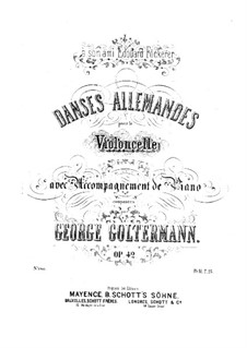 German Dances for Cello and Piano, Op.42: German Dances for Cello and Piano by Georg Goltermann