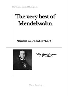 Album Leaf (Song without Words), Op.117: For piano by Felix Mendelssohn-Bartholdy