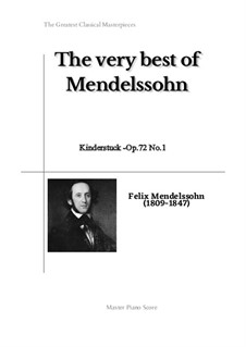 Six Pieces for Children, Op.72: Piece No.1 by Felix Mendelssohn-Bartholdy