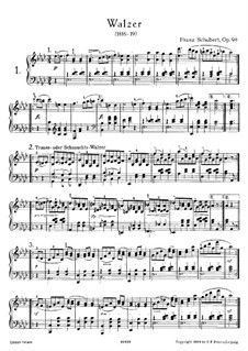 Eighteen Waltzes for Piano, Op.9a: Complete set by Franz Schubert