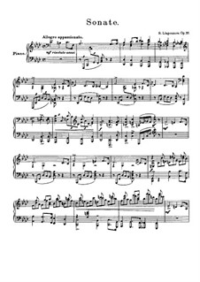 Piano Sonata in F Minor, Op.27: For a single performer by Sergei Lyapunov