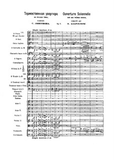 Solemn Overture on Russian Themes, Op.7: Full score by Sergei Lyapunov