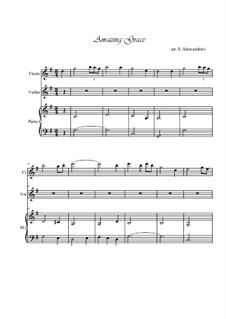For trio instruments: For flute, violin and piano by folklore