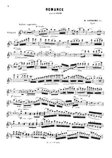 Romance for Violin and Piano, Op.9: Solo part by Alexandre Luigini