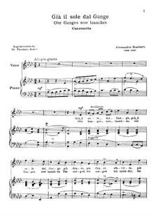 Gia' il sole dal Gange: For voice and piano by Alessandro Scarlatti