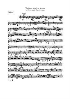 Overture: Violins parts by Wolfgang Amadeus Mozart